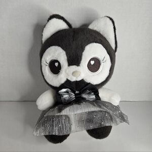 Hastarseed Black White Cat Plush Stuffed Animal With Dress Cute Kawaii